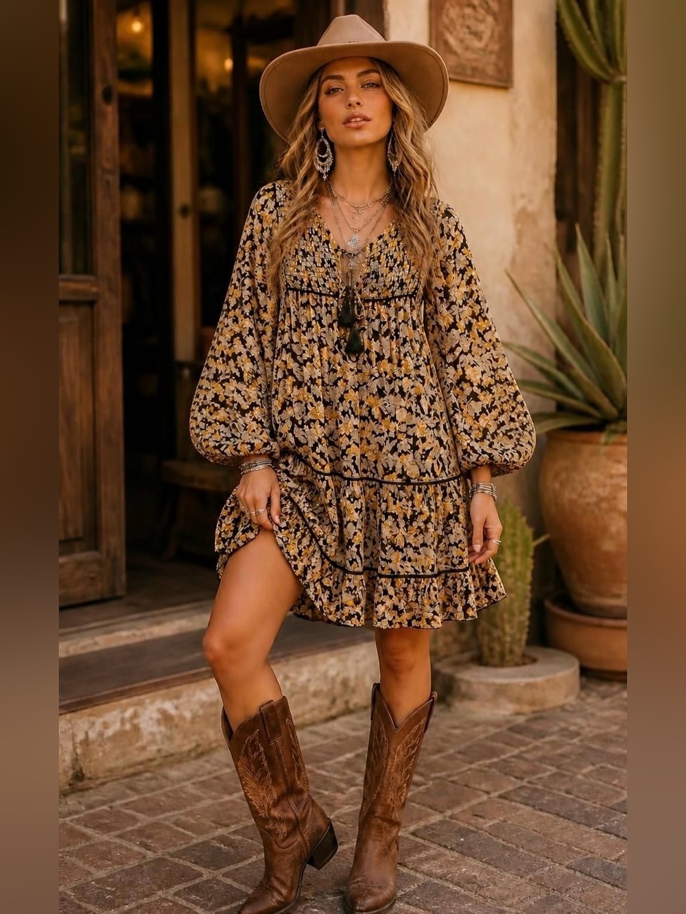 Free People Western / Boho  Mini Dress XS